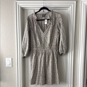 NWT GAP Women's Black and White Patterned Mini Dress size L (long sleeve)